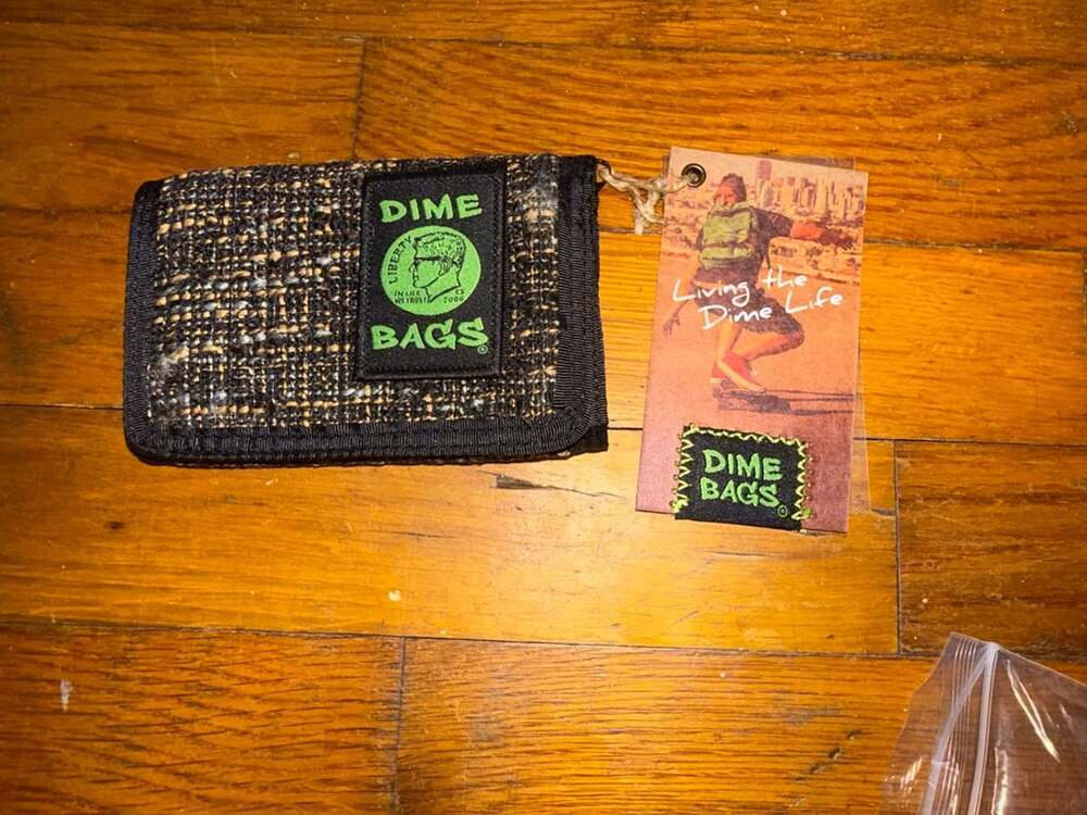 Dime Bags Tri-Fold Wallet Hemp Tweed Black